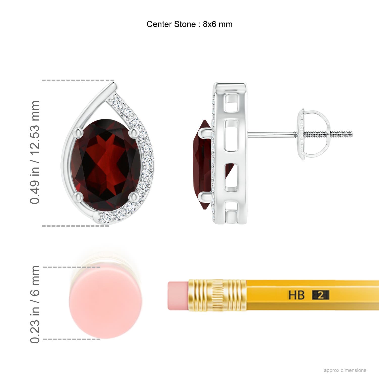 AA - Garnet / 3.02 CT / 14 KT White Gold