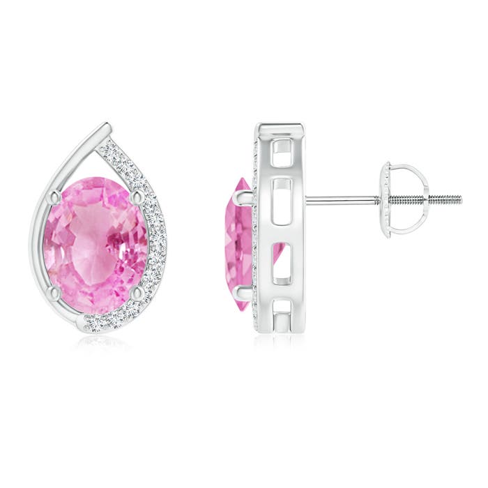 A - Pink Sapphire / 3.02 CT / 14 KT White Gold