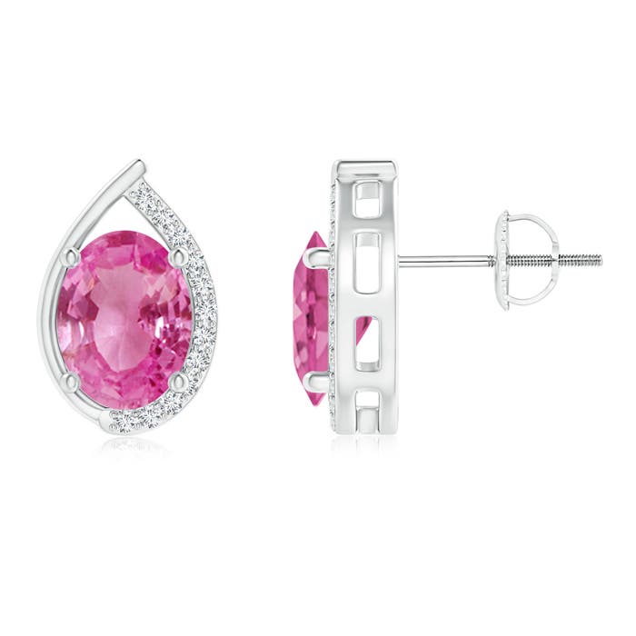 AAA - Pink Sapphire / 3.02 CT / 14 KT White Gold