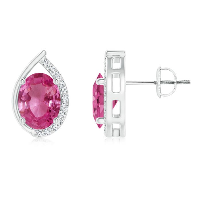 AAAA - Pink Sapphire / 3.02 CT / 14 KT White Gold