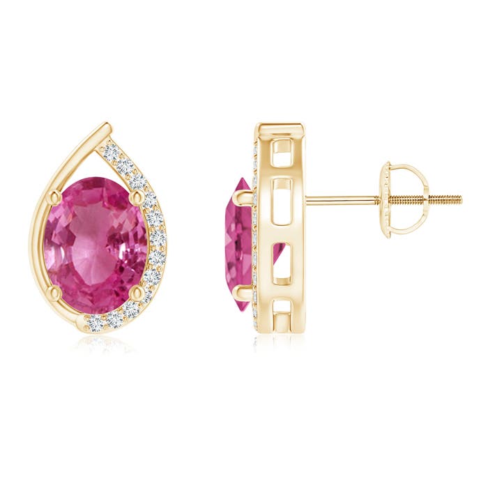 AAAA - Pink Sapphire / 3.02 CT / 14 KT Yellow Gold