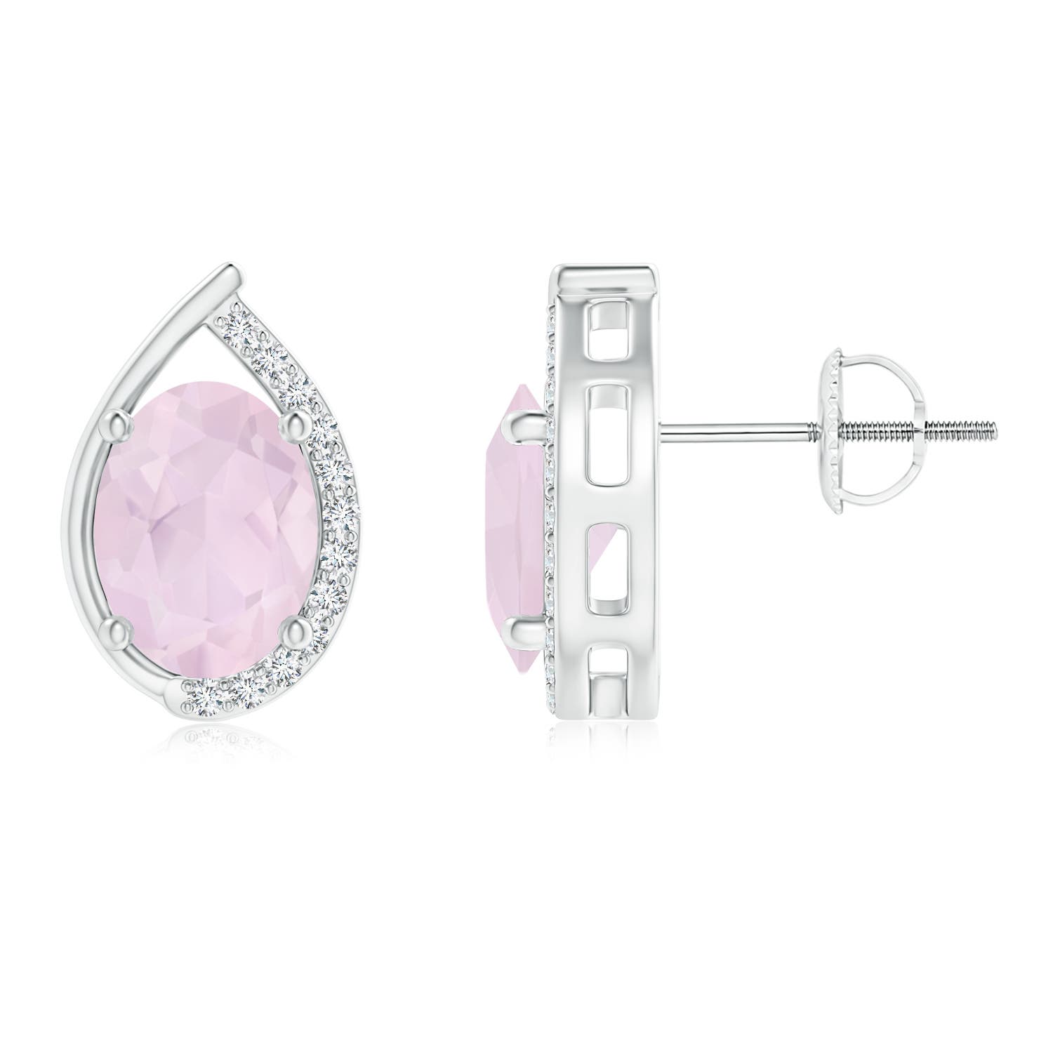 A - Rose Quartz / 2.12 CT / 14 KT White Gold