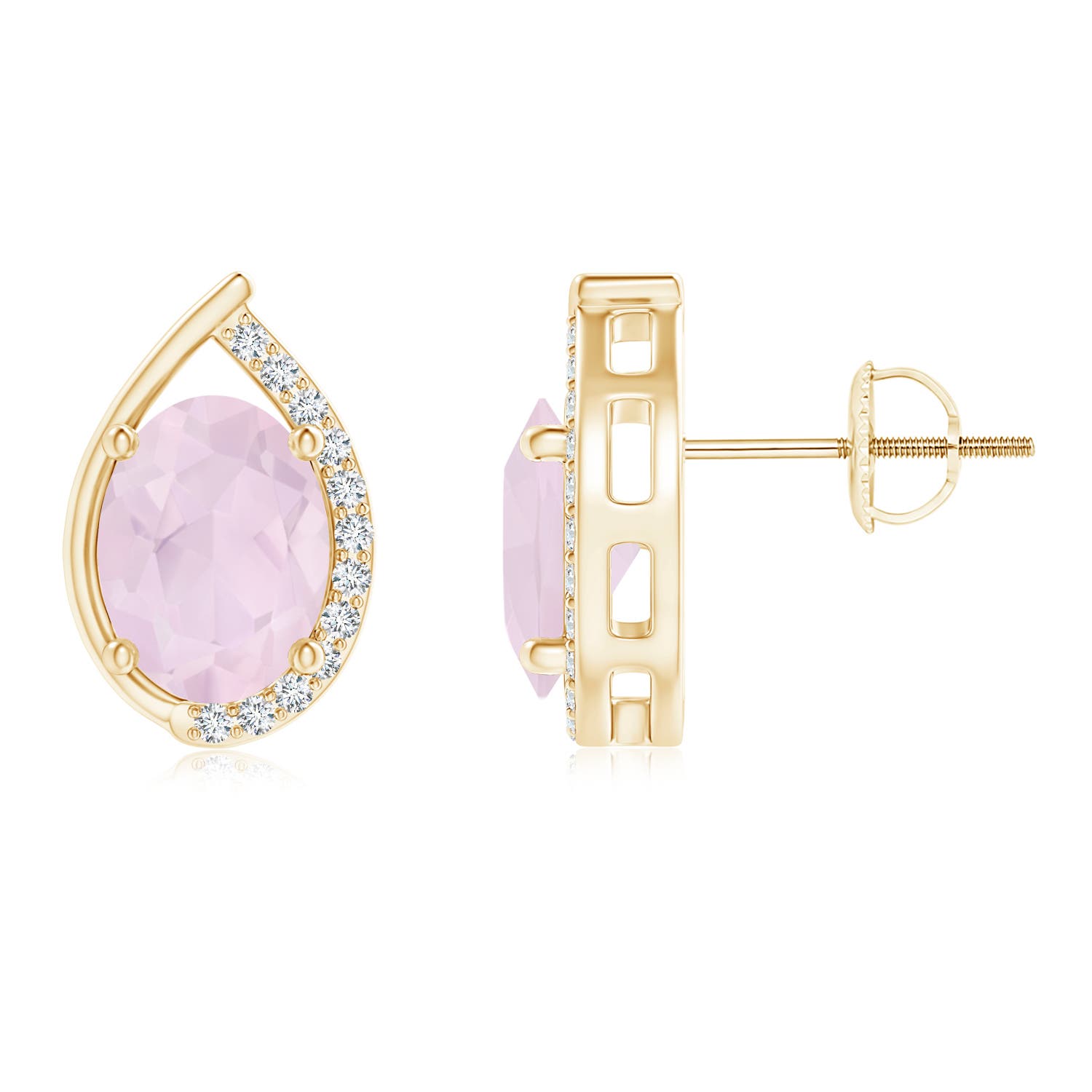 A - Rose Quartz / 2.12 CT / 14 KT Yellow Gold