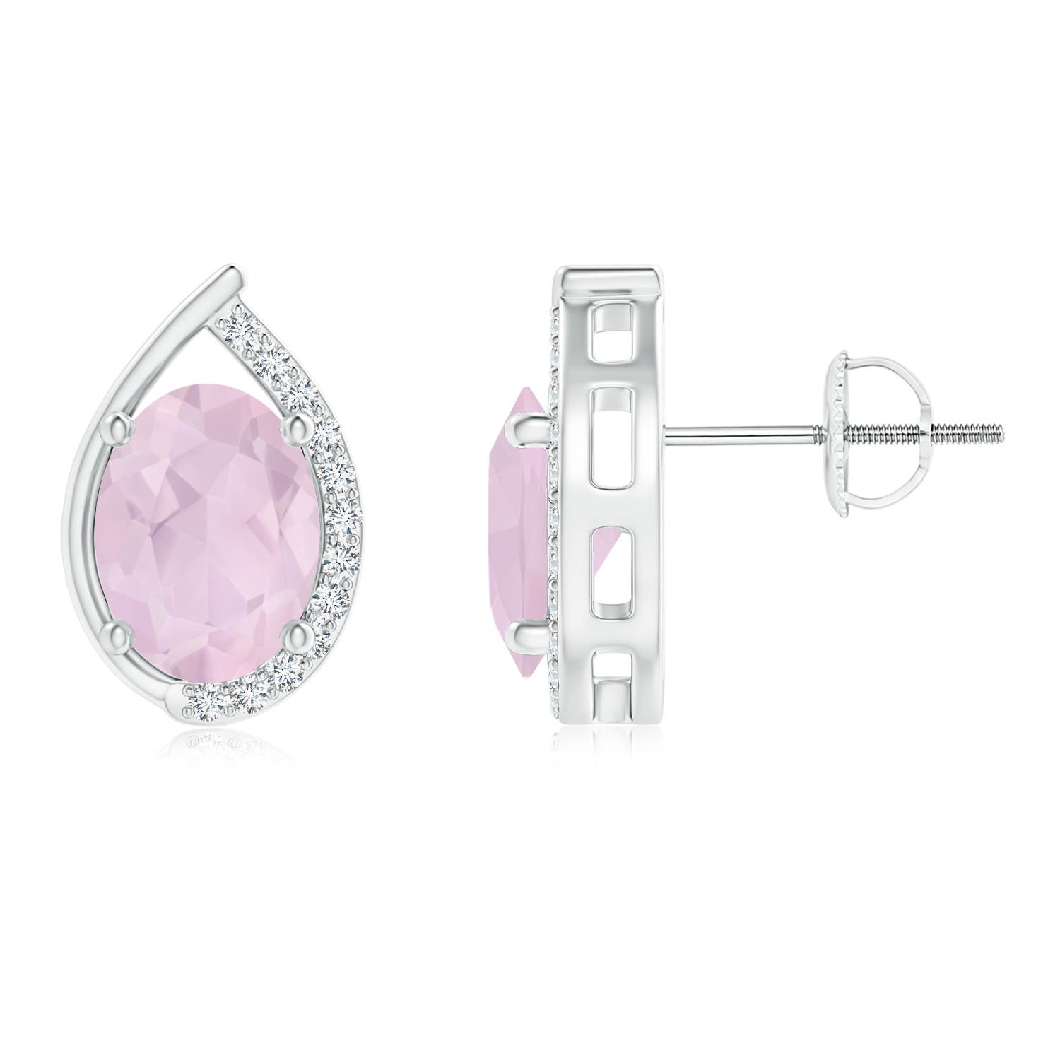 AA - Rose Quartz / 2.12 CT / 14 KT White Gold