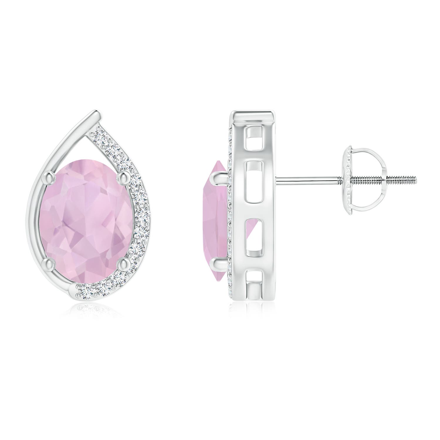 AAA - Rose Quartz / 2.12 CT / 14 KT White Gold