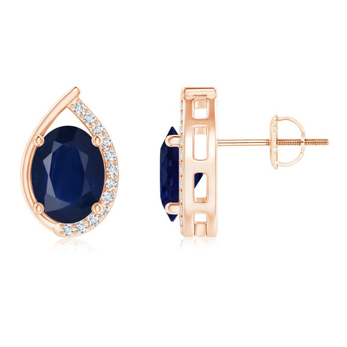 A - Blue Sapphire / 3.22 CT / 14 KT Rose Gold