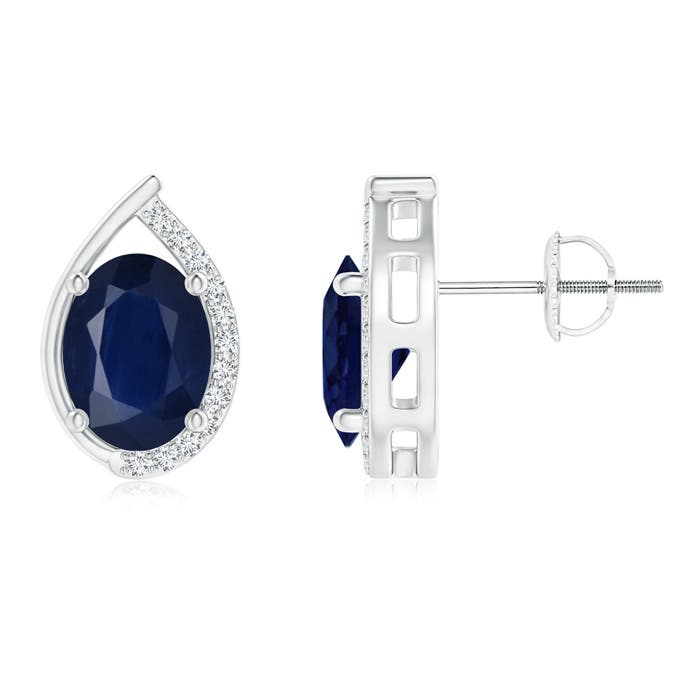 A - Blue Sapphire / 3.22 CT / 14 KT White Gold