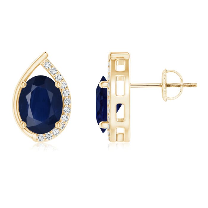 A - Blue Sapphire / 3.22 CT / 14 KT Yellow Gold