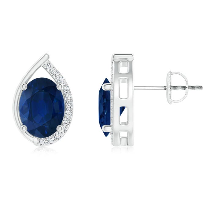 AA - Blue Sapphire / 3.22 CT / 14 KT White Gold