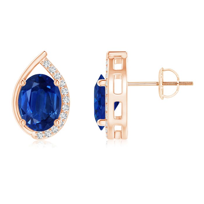 AAA - Blue Sapphire / 3.22 CT / 14 KT Rose Gold