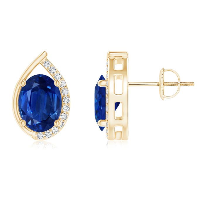 AAA - Blue Sapphire / 3.22 CT / 14 KT Yellow Gold