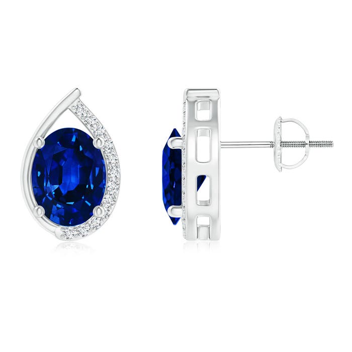 AAAA - Blue Sapphire / 3.22 CT / 14 KT White Gold