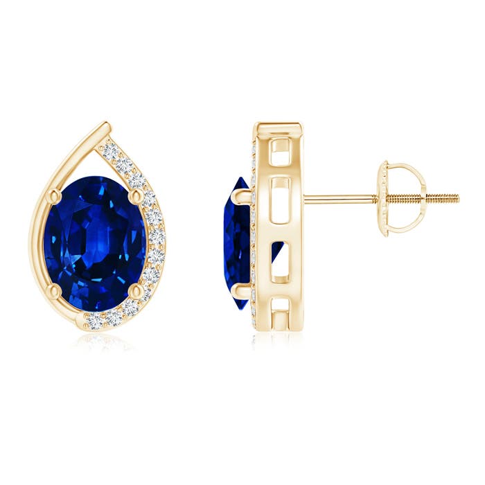 AAAA - Blue Sapphire / 3.22 CT / 14 KT Yellow Gold