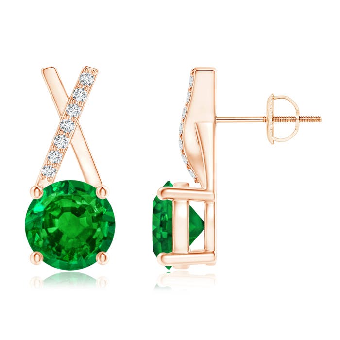 AAAA - Emerald / 1.57 CT / 14 KT Rose Gold