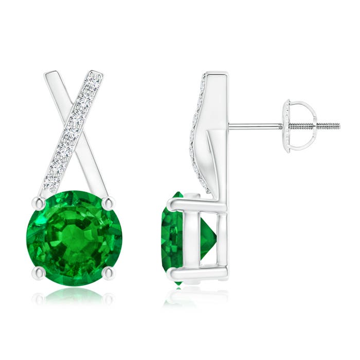 Premium - Lab-Grown Emerald / 1.57 CT / 14 KT White Gold