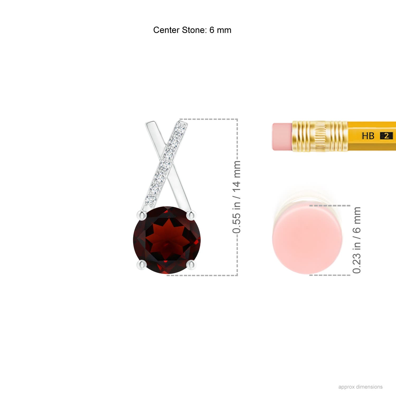 AA - Garnet / 2.07 CT / 14 KT White Gold