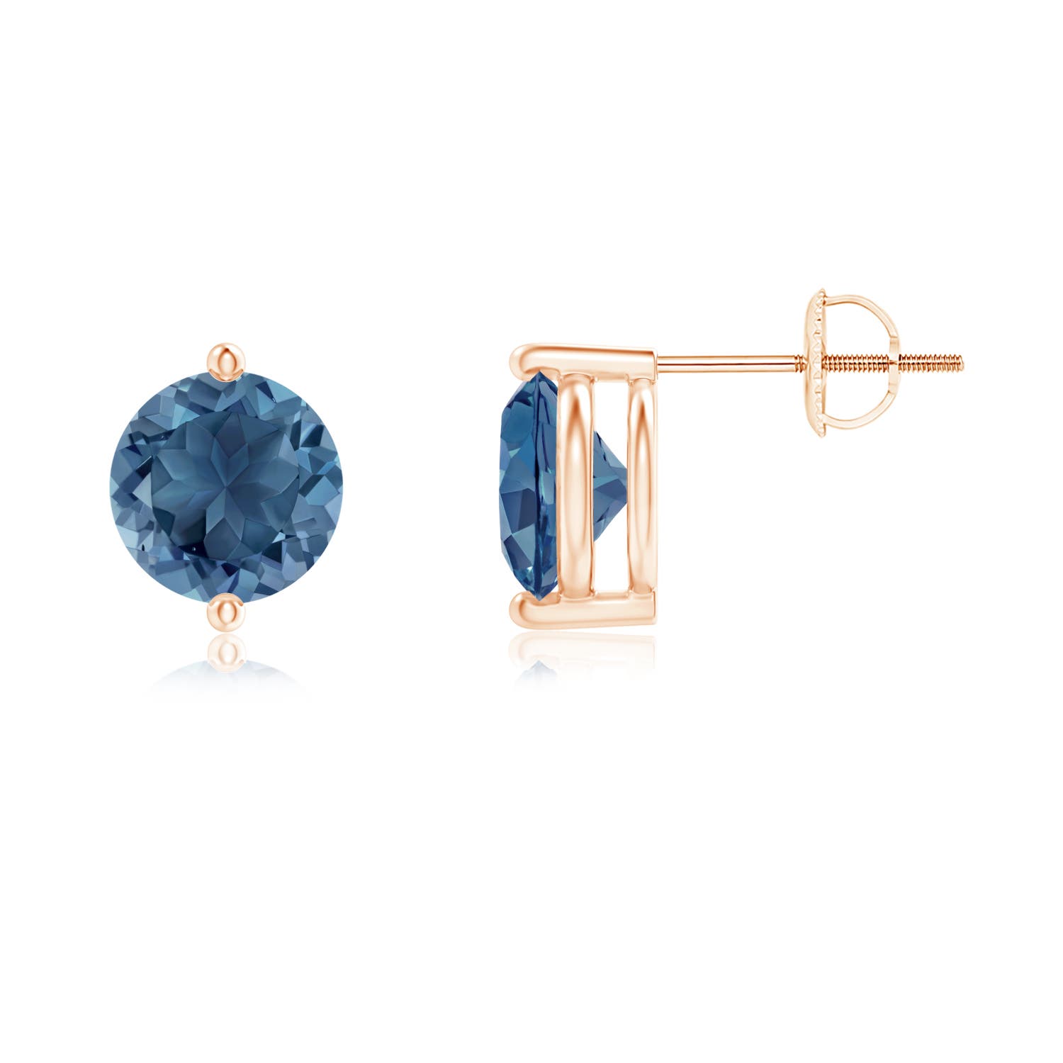 A - London Blue Topaz / 3.1 CT / 14 KT Rose Gold