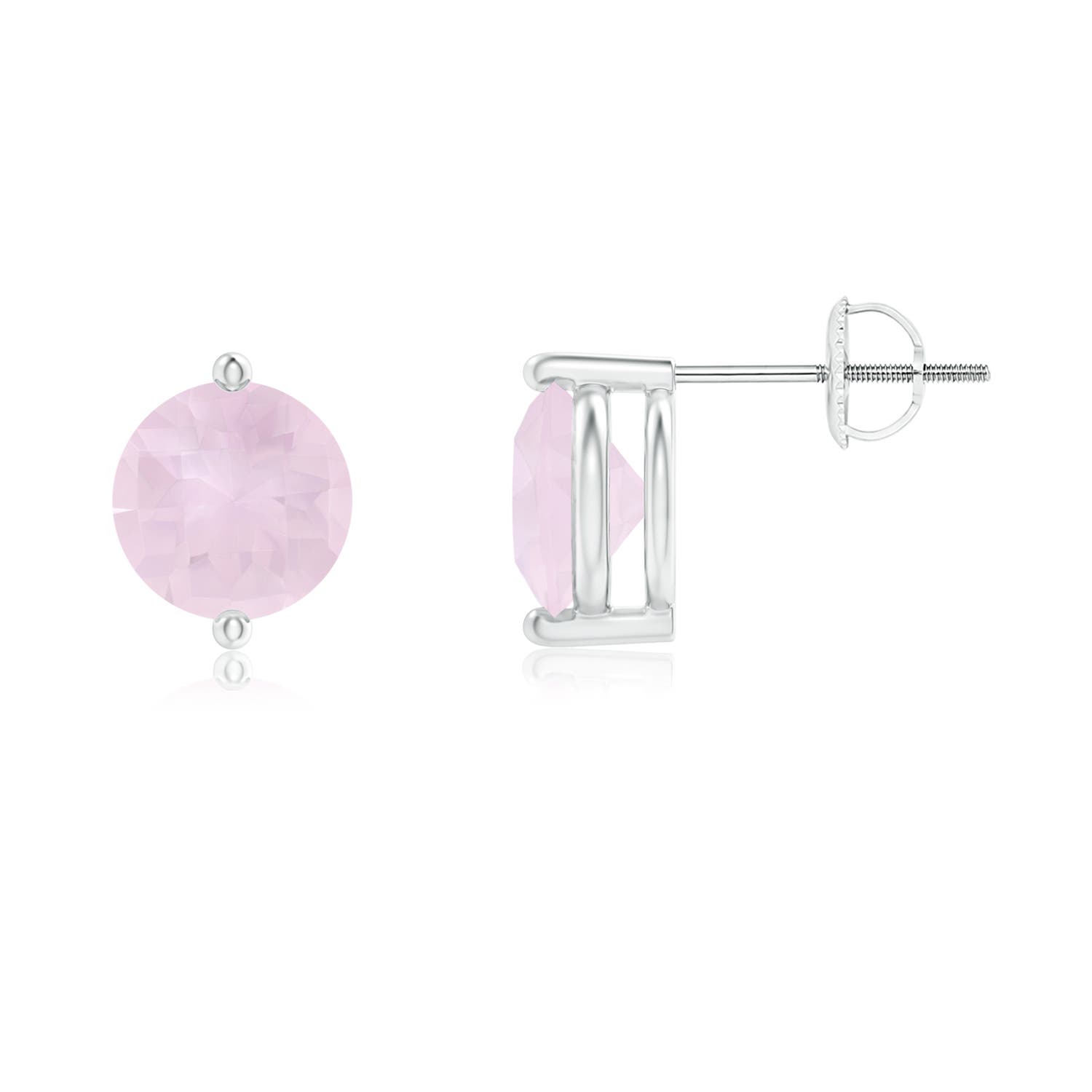 A - Rose Quartz / 2.7 CT / 14 KT White Gold