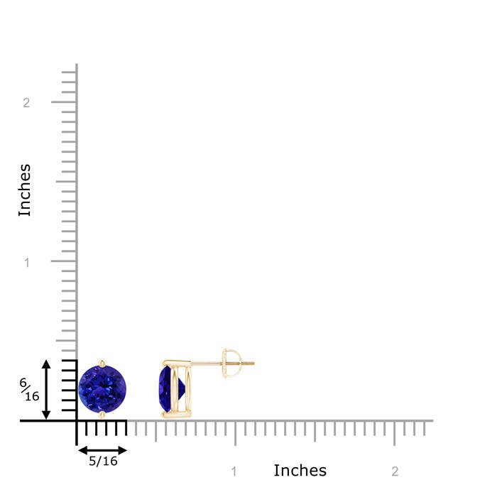 AAAA - Tanzanite / 2.9 CT / 14 KT Yellow Gold