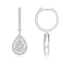 Drop White Gold Diamond Earrings