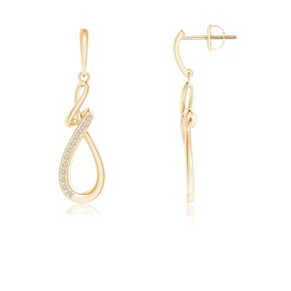 1mm HSI2 Pavé Diamond Abstract Infinity Drop Earrings in 9K Yellow Gold