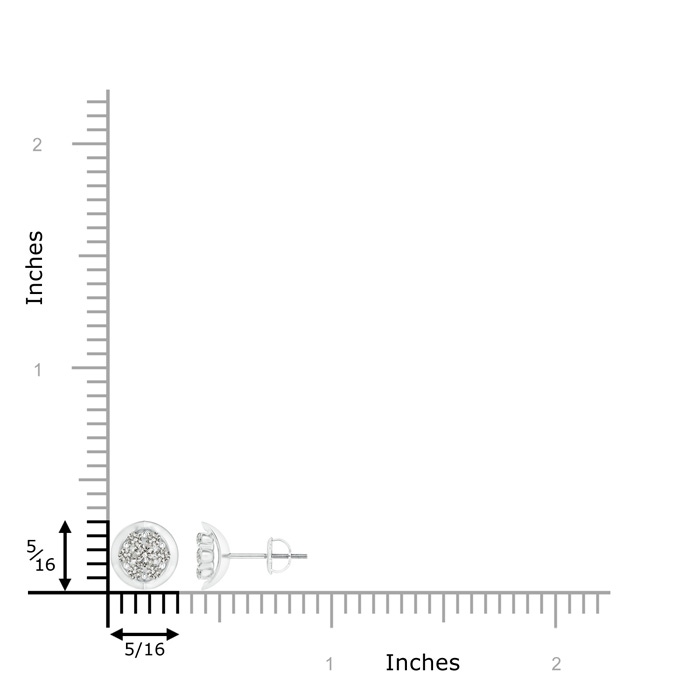 2.4mm KI3 Round Cluster Diamond Cradle Stud Earrings in White Gold product image