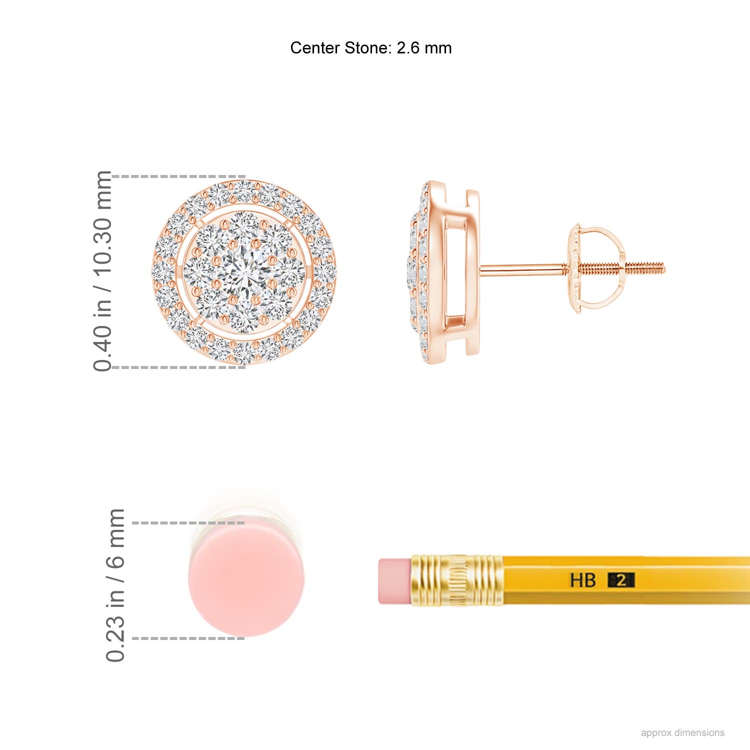 H, SI2 / 0.76 CT / 14 KT Rose Gold