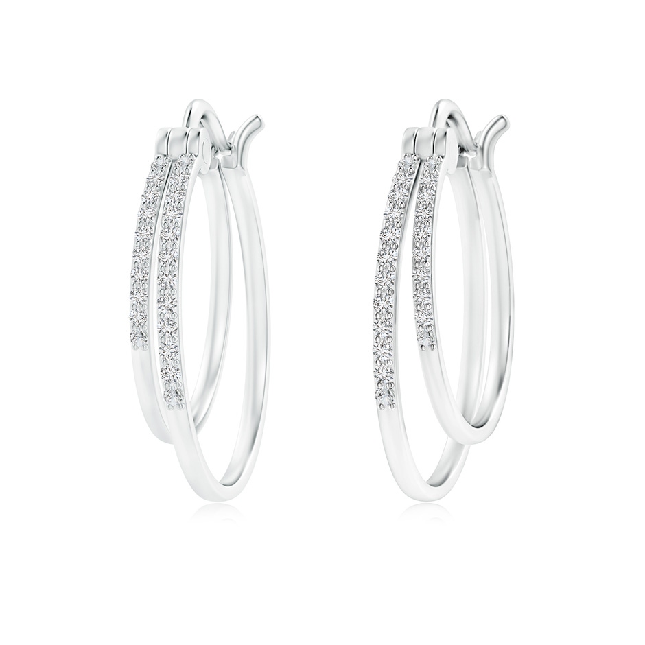 1mm HSI2 Classic Diamond Studded Double Hoop Earrings in P950 Platinum 