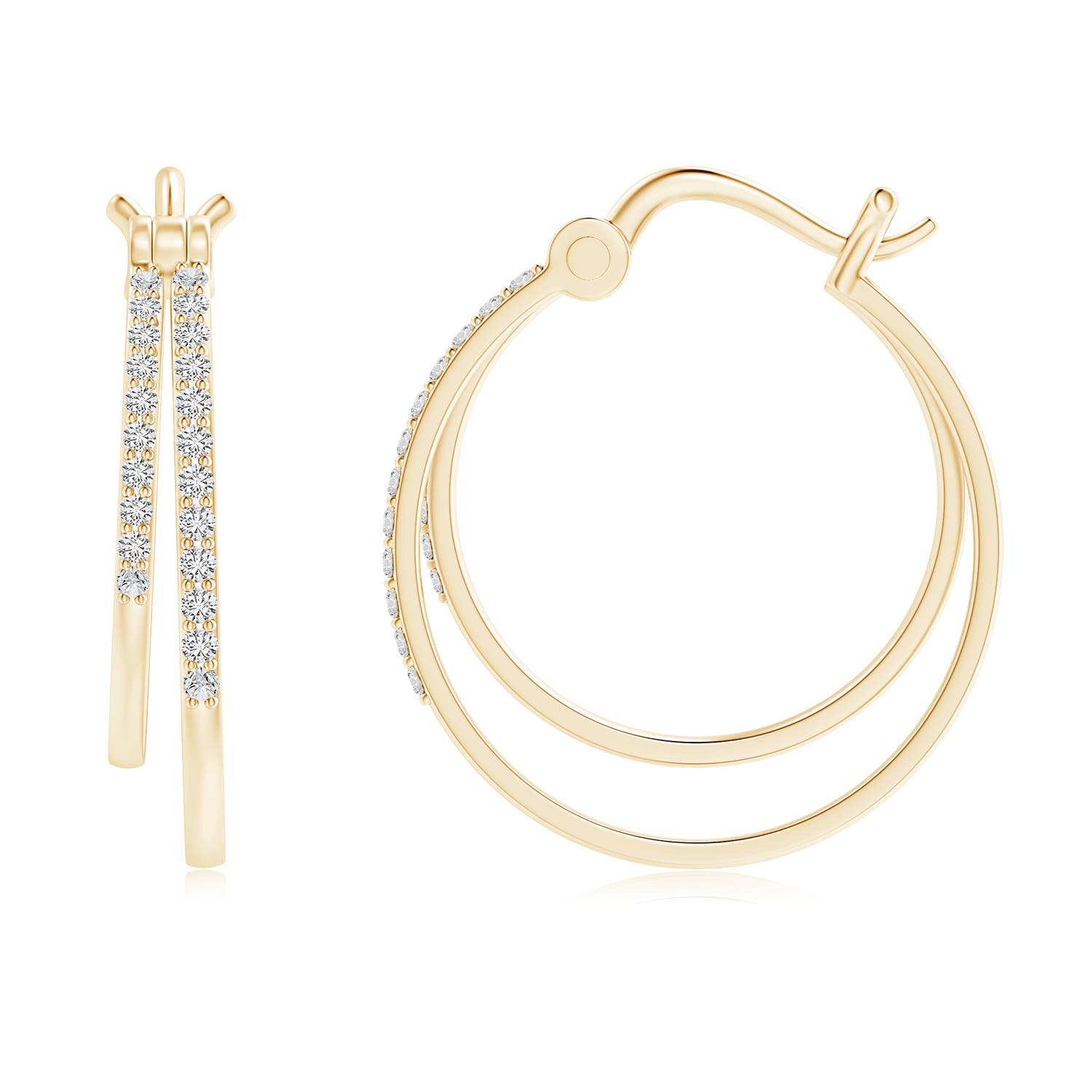 Classic Diamond Studded Double Hoop Earrings