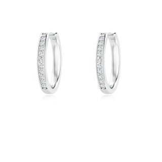 1.6mm GVS2 Channel-Set Round Diamond Hoop Earrings in P950 Platinum