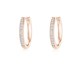 1.6mm GVS2 Channel-Set Round Diamond Hoop Earrings in Rose Gold