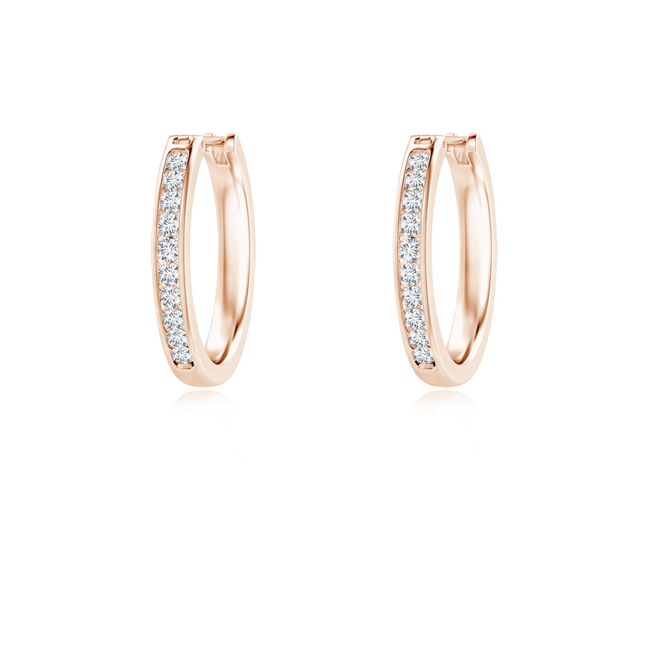 1.6mm GVS2 Channel-Set Round Diamond Hoop Earrings in Rose Gold 