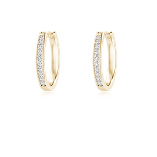 1.6mm GVS2 Channel-Set Round Diamond Hoop Earrings in Yellow Gold