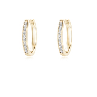 1.6mm HSI2 Channel-Set Round Diamond Hoop Earrings in Yellow Gold