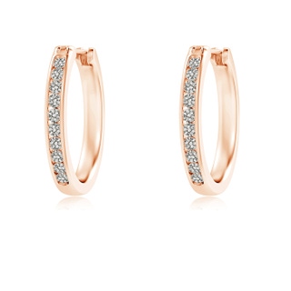 1.6mm KI3 Channel-Set Round Diamond Hoop Earrings in 9K Rose Gold