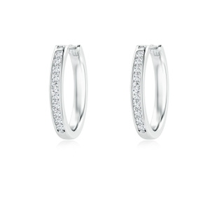 1.8mm GVS2 Channel-Set Round Diamond Hoop Earrings in P950 Platinum