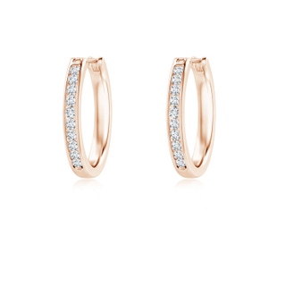 1.8mm GVS2 Channel-Set Round Diamond Hoop Earrings in Rose Gold