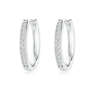 2.3mm HSI2 Channel-Set Round Diamond Hoop Earrings in P950 Platinum