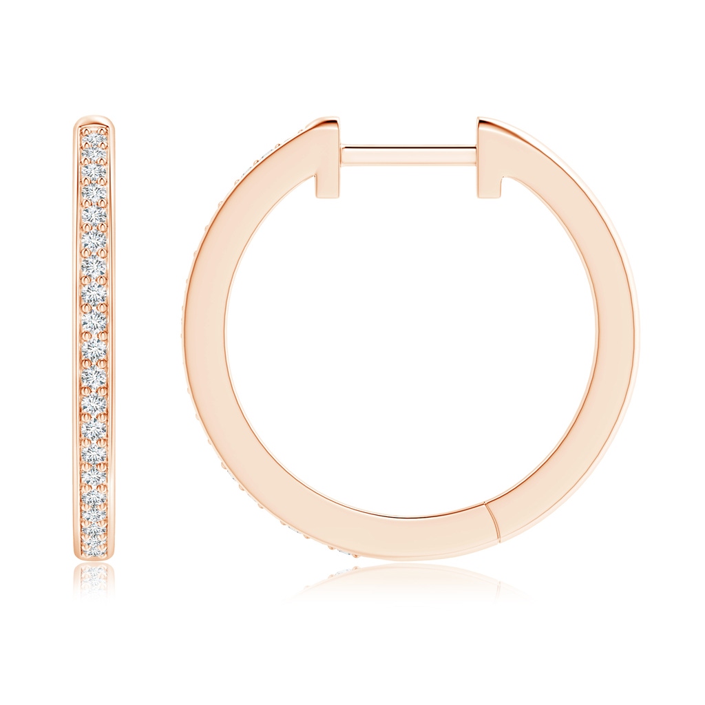 1.25mm GVS2 pave-Set Round Diamond Hinged Hoop Earrings in Rose Gold Side 199