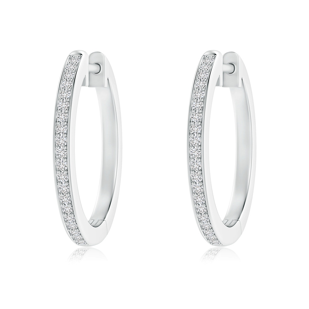 1.25mm HSI2 pave-Set Round Diamond Hinged Hoop Earrings in White Gold