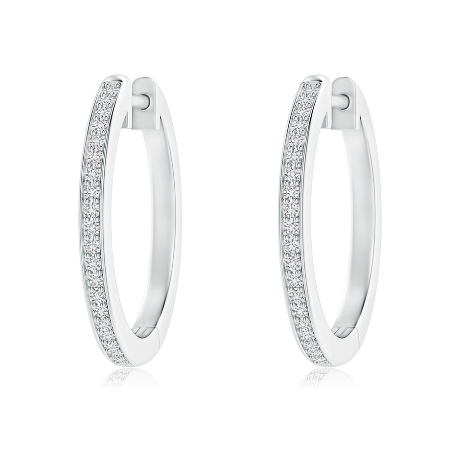 1.25mm HSI2 pave-Set Round Diamond Hinged Hoop Earrings in White Gold 