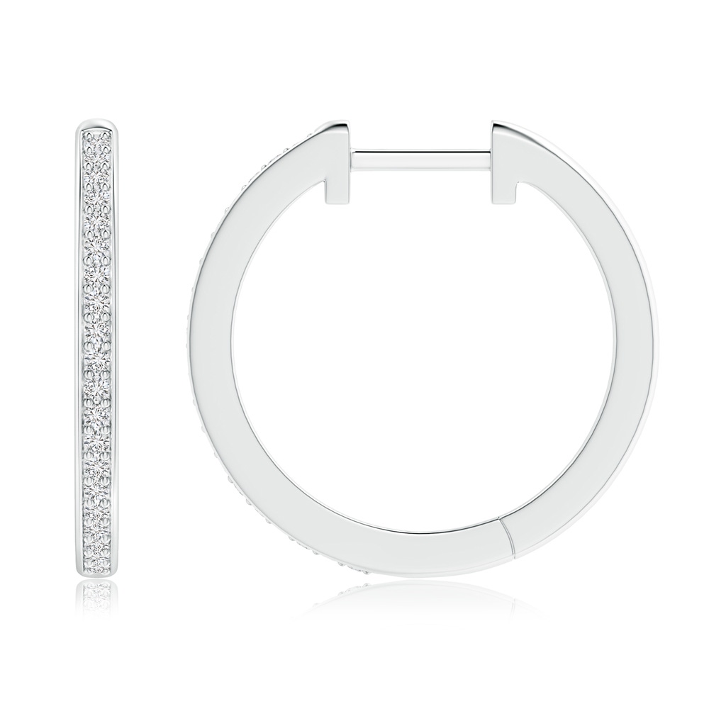 1.25mm HSI2 pave-Set Round Diamond Hinged Hoop Earrings in White Gold - side 199