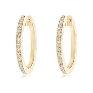 1.25mm HSI2 pave-Set Round Diamond Hinged Hoop Earrings in Yellow Gold