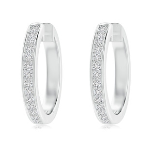 1.85mm HSI2 pave-Set Round Diamond Hinged Hoop Earrings in White Gold