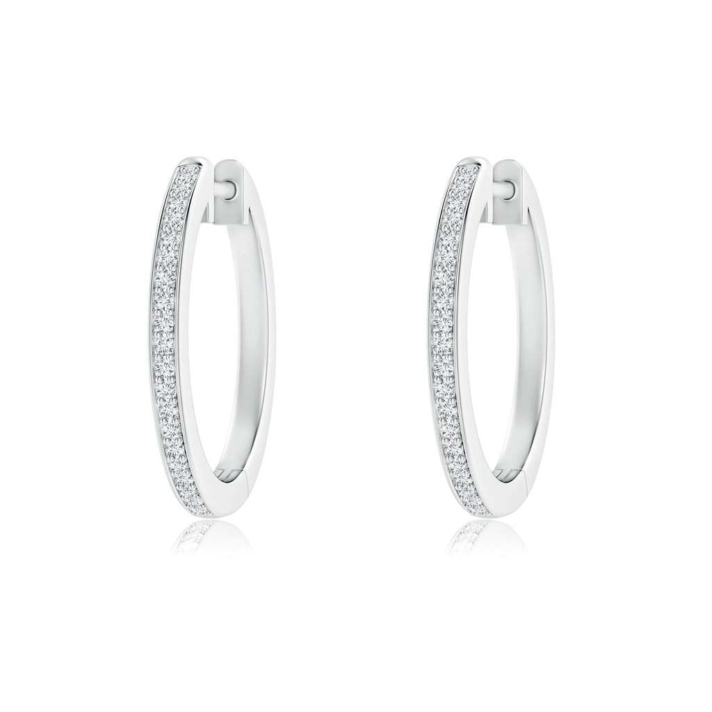 1mm GVS2 pave-Set Round Diamond Hinged Hoop Earrings in P950 Platinum