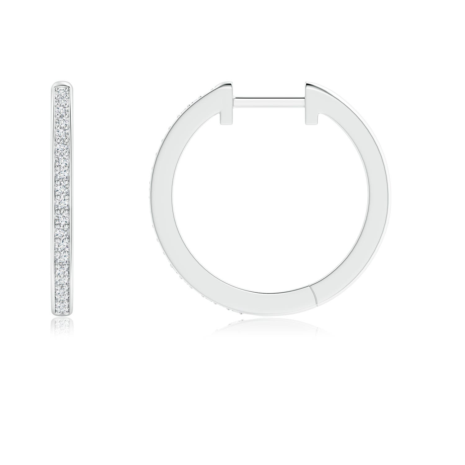 1mm GVS2 pave-Set Round Diamond Hinged Hoop Earrings in P950 Platinum