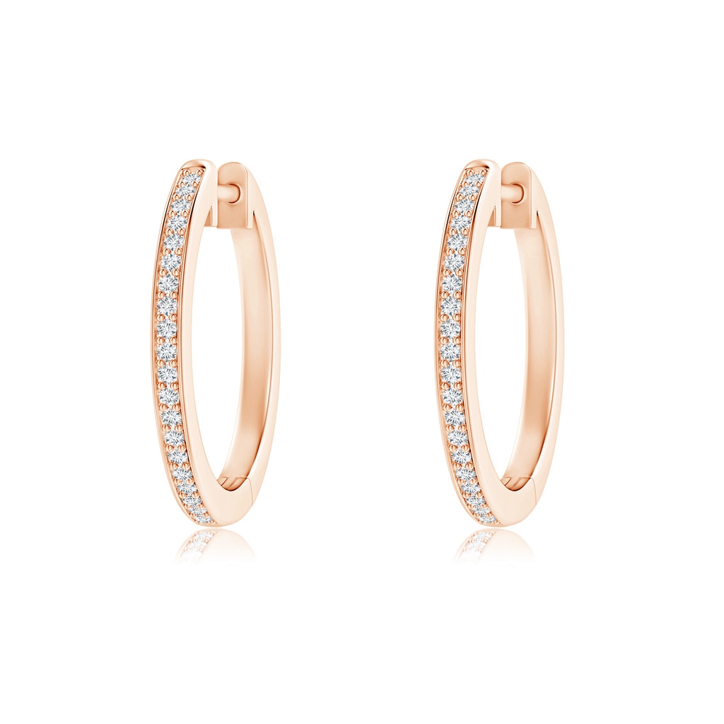 1mm GVS2 pave-Set Round Diamond Hinged Hoop Earrings in Rose Gold