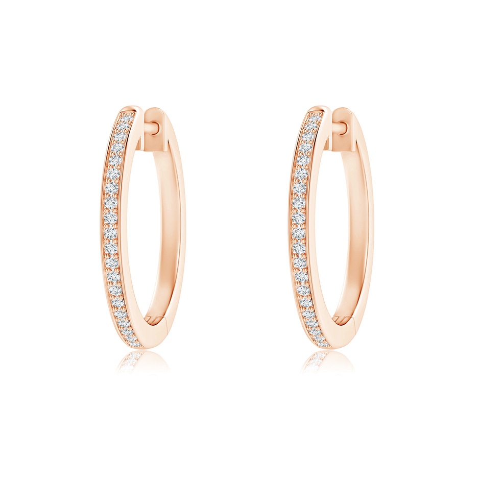 1mm GVS2 pave-Set Round Diamond Hinged Hoop Earrings in Rose Gold 