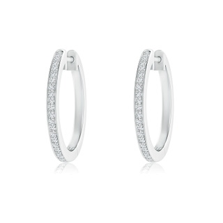 1mm GVS2 pave-Set Round Diamond Hinged Hoop Earrings in White Gold