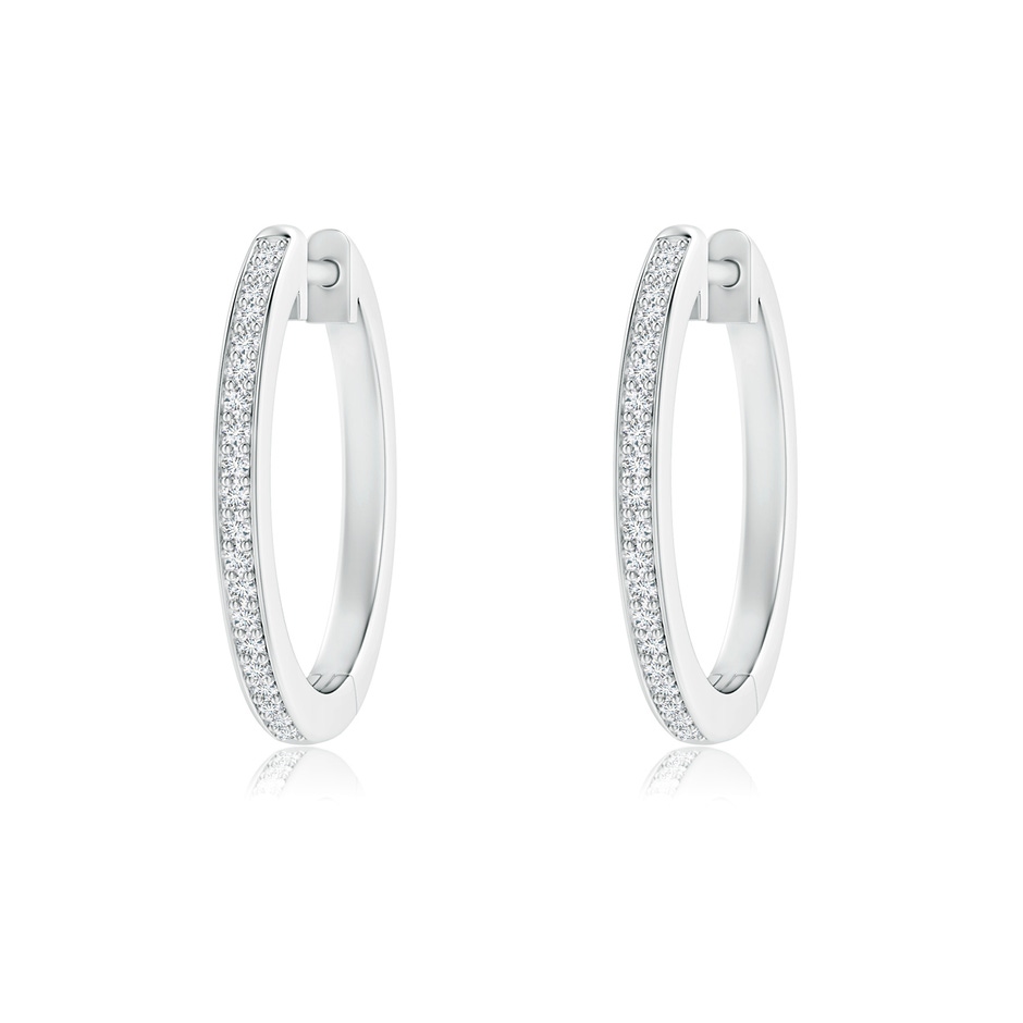 1mm GVS2 pave-Set Round Diamond Hinged Hoop Earrings in White Gold 
